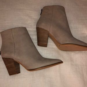 Soft suede like leather booties. Lucky Brand